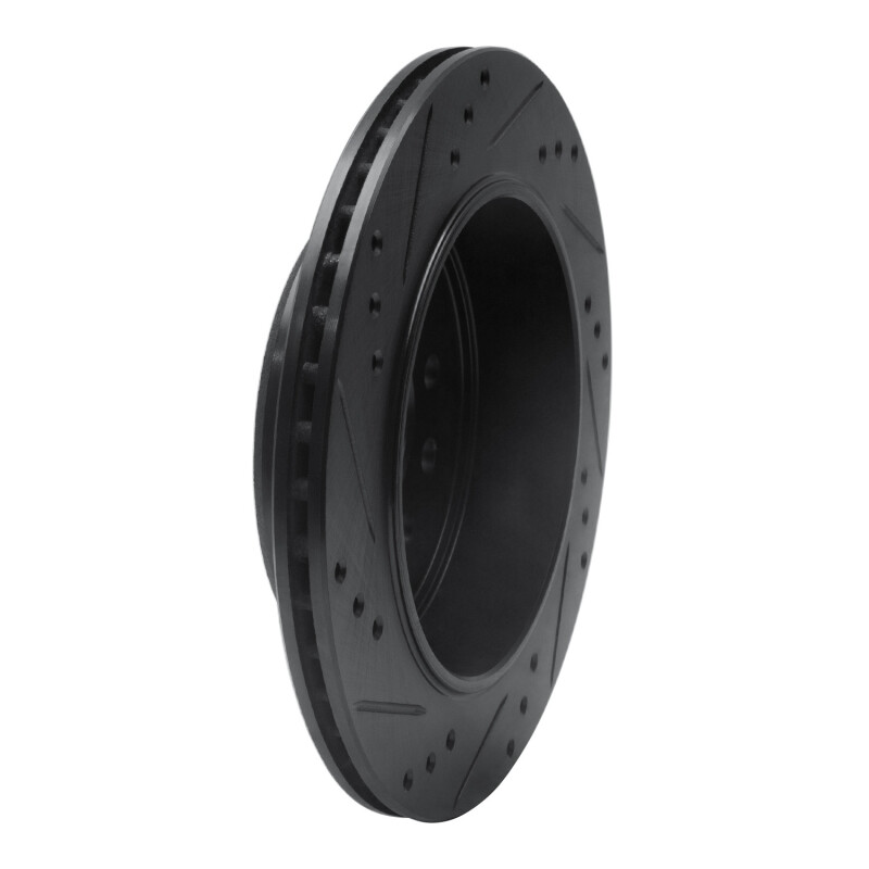 Lincoln Town Car Brake Rotor (1) - Rear Right - R1 Concepts - Drilled & Slotted - Black - `03-`11
